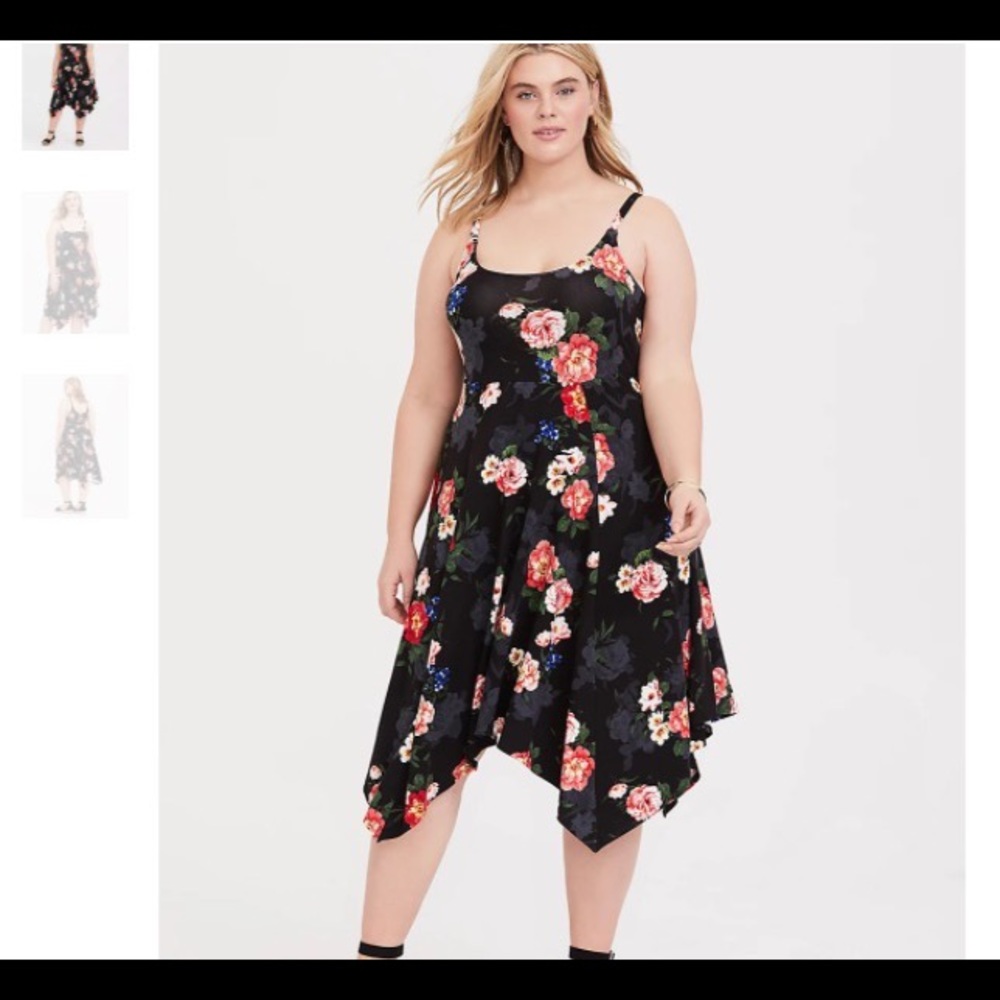 TORRID Black Floral Trapeze Dress